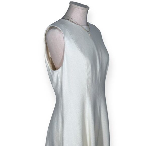NEW $525 VINCE Paneled Midi Dress White Fit & Flare A-Line Classic Minimalist 10 - Picture 5 of 14